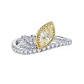 wholesale S925 Sterling Silver New Imported High Carbon Diamond 4*8 Marquise Yellow Diamond Ring for WomenIns Style-0-4