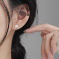 wholesale S925 Sterling Silver Asymmetric French Retro Small Fragrance Style Exquisite Rose Pearl Stud Earrings M06245-0-1