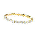 18K Gold Plated Moissanite Diamond Row Ring-0-3