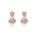 wholesale S925 Sterling Silver Four-Leaf Clover Amazon Best-Seller Earrings for Women, Minimalist Style, High-End Aesthetic, European and American Rose Gold Plated Pure Silver Earrings-0-3