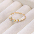 wholesale S925 Silver Plated 14K Gold Japanese Retro Style Women's Ring, Niche Luxury Jewelry Wholesale-0-3