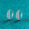 S925 Sterling Silver Full Moissanite Stud Earrings-0-4