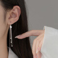 wholesale S925 Sterling Silver Minimalist Star Earrings with Sweet Tassel Light Bead, Ins Niche Design M03676-0-1