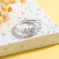 wholesale S925 Sterling Silver Guofeng Blossom Ring for Women, Filigree Luxury High-End Retro Elegant Adjustable Ring Wholesale-0-3