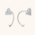 wholesale S925 Sterling Silver Korean Style Trifoliate Moissanite Ear Hoops for Women, Small and Unique Design Earrings-0-1