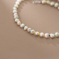 wholesale S925 silver pearl colorful bead necklace Korean version small fresh summer sweet women's neck jewelry D8706-0-1