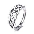 wholesale S925 Sterling Silver Vintage Multi-layer Braided Wrap Ring, Korean Style Individualistic Punk Minimalist Versatile Women's Ring-0-4