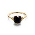 wholesale 9K Gold Japanese Retro Natural Black Agate Zircon Ring Jewelry Source Manufacturer Wholesale-0-1