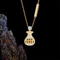 S925 Silver Sand Gold Abacus Pendant Minimalist Necklace-0-1