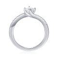 wholesale S925 Sterling Silver Cross-Border Zircon Classic Four-Prong Ring for Women, Light Luxury High-End Silver Pinky Ring-0-4