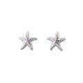 wholesale S925 Sterling Silver Minimalist and Fashionable Starfish Texture Stud Earrings, Niche Design, High-End Sense Women's Jewelry M05030-0-4