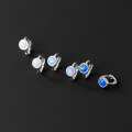 wholesale S925 Sterling Silver Geometric Minimalist Colorful Synthetic Opal Ear Studs for Women, Korean Style Delicate Earrings M00470-0-0