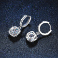 S925 Silver Moissanite Stud Earrings, Classic Square, Fine Craftsmanship-0-0