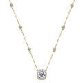 Sterling Silver Geometric Square Moissanite Necklace for Women-0-3