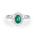 wholesale 925 Silver 1ct Oval-Cut Lab-Grown Emerald/Ruby/Sapphire 5*7 Candy Bean Fashion Versatile Ring-0-5