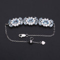 wholesale S925 Silver Luxury Design Natural Topaz Bracelet, European and American Style Princess Elegance Colored Crystal Bracelet-0-1
