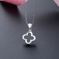 wholesale S925 Sterling Silver Four-Leaf Clover Pendant Necklace, Simple and Elegant Women's Jewelry Wholesale from Source Factory-0-1