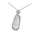 wholesale S925 Sterling Silver Women's Agate Necklace, Bestseller New Chinese Style Lucky Bean, Natural High-Ice Chalcedony, Full Diamond Inlay, Exquisite Craftsmanship Chain-0-4