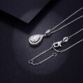 wholesale S925 silver plated with 18k gold, 6*9mm teardrop 15 carat necklace versatile moissanite pendant chain-0-2