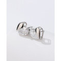 wholesale S925 Sterling Silver Minimalist Small Heart Zircon Stud Earrings for Women, Niche Design Elegant and Sophisticated Drop Earrings-0-2