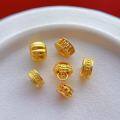 wholesale Gold-plated S925 ancient silver engraved auspicious beast spacer beads, straight-cut spacers, pumpkin beads, Buddha hand gaskets for DIY beading-0-1