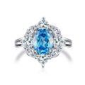 wholesale S925 Sterling Silver New Original Design Aquamarine Ring for Women with Blue Gemstone and Zircon Wholesale-0-4