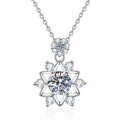 Metal Moissanite Necklace Cross-Border Romantic Star Snowflake Christmas Gift 1ct Wholesale-0-3