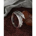 wholesale 925 Sterling Silver Cross-Border New Wing Ring for Women, Small Batch Design Personality Unisex Openable Index Finger Ring-0-1