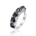 wholesale S925 Sterling Silver Plated 18k Gold Fashion Natural Topaz and Tourmaline Ring Jewelry for Women-0-5