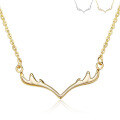 wholesale S925 Sterling Silver Small Niche Design Cute Antler Pendant Necklace Women's Collarbone Chain Ins Style Christmas Gift Jewelry-0-4