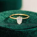18K Gold Plated S925 Silver Moissanite Engagement Ring, Drop Shipping-0-0