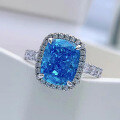 wholesale S925 full-set with 8*10 high-carbon diamond in sea blue, Mu Jing new 2021-0-1
