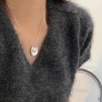wholesale S925 Sterling Silver New Shell Pearl Necklace for Women, Japanese and Korean Minimalist Style, Versatile Collarbone Chain, Elegant-Sterling silver
