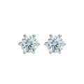 wholesale S925 Silver 50-Point Moissanite Stud Earrings for Women, Six-Prong Single Diamond Earrings, Unisex Fashion Simple Diamond Ear Accessories-0-3