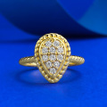 wholesale S925 Gold-Plated Bohemian Style Pear-Shaped Teardrop Ring for Women-0-5