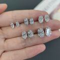wholesale S925 Sterling Silver European Oval Moissanite Stud Earrings Four-Prong 05/1/2 Carat Oval Shape Minimalist Women's Jewelry-0-3