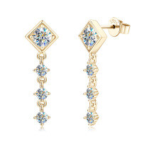 S925 Sterling Silver D-color Moissanite Bow Earrings-Style Y [Clearance Sale with Free Shipping] K Gold  925 Silver