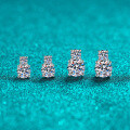 S925 Sterling Silver Full Moissanite Women's Earrings, Minimalist Daily Wear-0-1