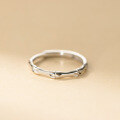 wholesale S925 Sterling Silver Fresh and Sweet Ins Style Small and Unique Design Bamboo Joint Bamboo Leaf Couple Ring R02888-0-2