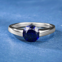 wholesale 925 Sterling Silver with 1-carat Pigeon Blood Red Sapphire and Luxurious Full Diamond Setting for Daily Wear-R584 Blue Diamond No. 9