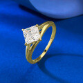 wholesale S925 Silver 6*6mm Princess Cut White Diamond Small Fresh Fashion Ring for Spring and Summer Seasons-0-3
