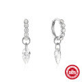 wholesale 925 Sterling Silver Geometric Teardrop Crystal French Ear Clasp, Minimalist Chic Earring-0-6