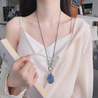 wholesale S990 Sterling Silver Retro Chinese Style Epoxy Colored Enamel Filigree Phoenix Comes in Grace Oval DIY Matching Pendant-155PW/single pendant about 16.3g