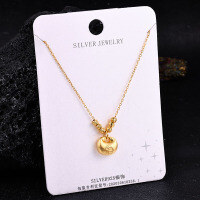 S925 Sterling Silver K Gold Pendant Necklace with Gourd and Plain Pi-S925 Sterling Silver YD1-0011BJ 925 Silver