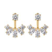 S925 Sterling Silver MinimalistIns-Style Reversible Stud Earrings-Two-way earrings (gold)