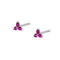 wholesale S925 Sterling Silver Colorful Diamond Clover Stud Earrings for Layering, Petite and Minimalist Sweet Small Earrings G9846-0-4