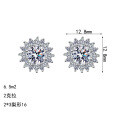 S925 Sterling Silver Moissanite Sunflower Stud Earrings, Elegant and Versatile-0-3