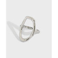 wholesale S925 Sterling Silver Korean Version INS Niche Design Minimalist Versatile Geometric Hollow-Out Irregular Open Ring for Women-0-0