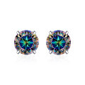 Gold-Plated S925 Silver Classic Four-Prong Moissanite Stud Earrings, Cross-Border Hot Seller-0-7