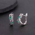 wholesale S925 Sterling Silver Petite and Exquisite Natural Topaz Earrings with Group-Set Chrysoprase and Colored Gemstones, Niche-0-0